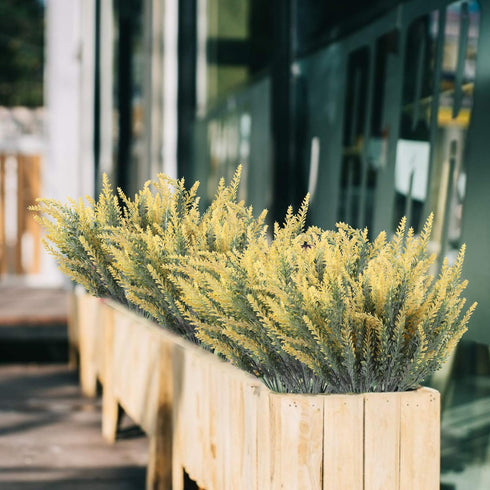RECUTMS Artificial Lavender Flowers Bouquets 8 Pcs Fake Flowers Shrubs Plants UV Resistant Faux Greenery Branches for DIY Wedding Home Garden Pati...