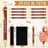 24 Pcs Funny Office Pens Bulk Pens Office Ballpoint Pens Brown Wood Bamboo Ballpoint Pens with Velvet Bags Employee Gifts for Women Men Office Cow...