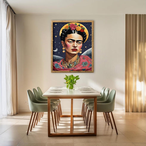 Posterizer 1 pcs- Frida Kahlo inspied art-strarry night sky theme-Famous Figures Art Collection-Fantasy & Fiction Art- Living Room Bedroom Decor- ...
