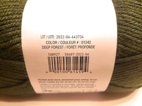 Loops & Threads Impeccable Yarn 4.5 oz. One Ball - Deep Forest...