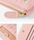 MEISEE Small Wallet for Girls Women Tri-folded Wallet Cash Pocket Card Holder Coin Purse with ID Window elegant youthful and cute -flowers-white...