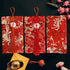 3 pcs Embroidered Red Envelopes, UNIIDECO Chinese Lunar New Year Lai Si Envelope Honhbao, Angpao Gift Wrap Bags Red Lucky Money Pockets for Spring...