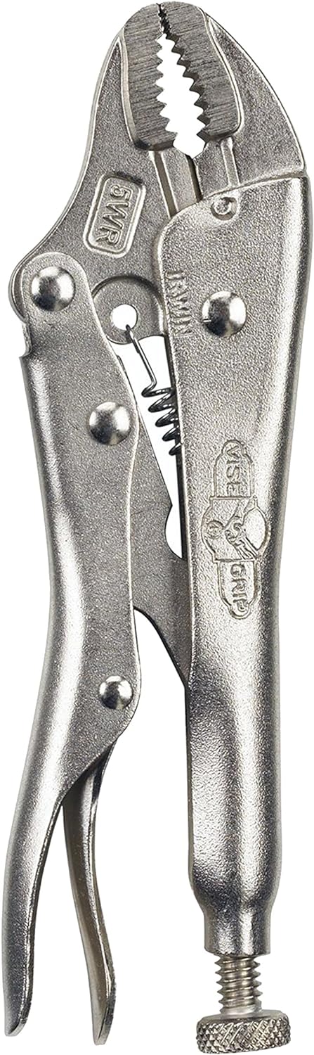 IRWIN VISE-GRIP Locking Pliers with Wire Cutter, 5-Inch, Curved Jaw (902L3)...