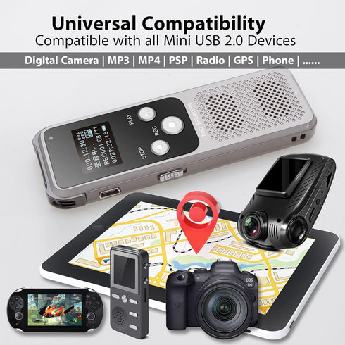USB C to Mini USB Adapter, Type C Female to Mini USB 2.0 Male Convert Connector Support Charge & Data Sync Compatible GoPro Hero 3+, MP3 Players, ...
