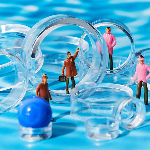 Jetec 45 Pieces Acrylic Display Stand Clear Ring Baseball Stands Plastic Round Display Stand for Golf Ball, Baseball, Softball, Tennis Ball, Spher...