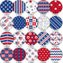 Whaline 40 Sheets Patriotic Pattern Paper Star Fireworks Stripe Scrapbook Specialty Paper 4th of July Double Sided Craft Paper for Independence Da...