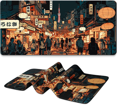 Large Gaming Mouse Pad 31.5 x 11.8 inches, Extended Anime Mousepad, Long Mouse Mat with Non-Slip Base, Full Keyboard Mat with Stitched Edges, Mous...