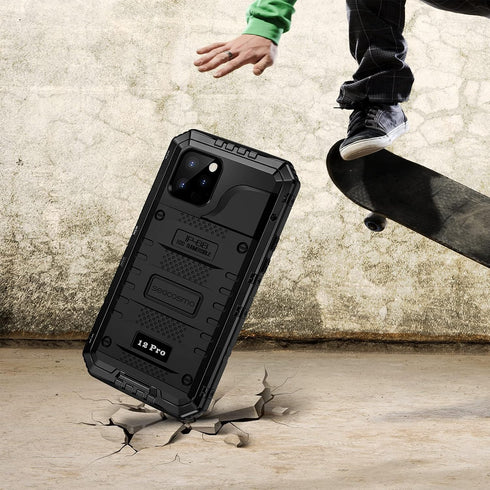 seacosmo for iPhone 12 Pro Case, IP68 Waterproof Shockproof Dustproof Case with Built-in Screen Protector Full Body Protective Heavy Duty Metal Co...