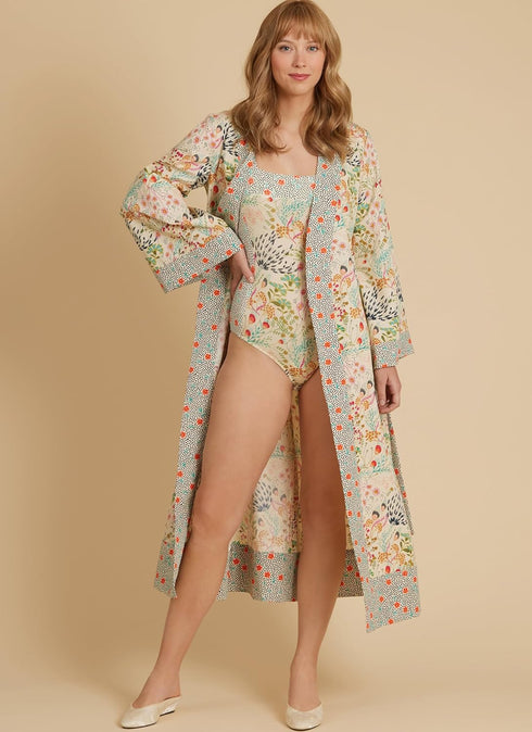 McCall's Easy to Sew Misses' Bodysuit, Robe, Shorts and Pants Sewing Pattern Kit, Design Code M8411, Sizes 4-6-8-10-12...