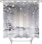 LB Winter Shower Curtain Set Snowflake Pine Tree Branch Snow Scene Bathroom Curtain with Hooks 72x72 inch Waterproof Polyester Fabric Bathroom Dec...