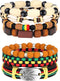 Sureio 7 Pcs African Beaded Bracelet Adjustable Jamaica Jewelry Multi Layer Ethnic Tribal Braided Bracelet Men Women (Rustic)...