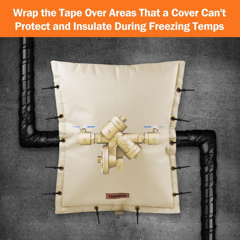 3 in Pipe Insulation Tape - Weather Resistant Foam Tape Insulation - Outdoor Water Pipe Insulation Wrap - Insulation Tape for Water Pipes - Pipe W...