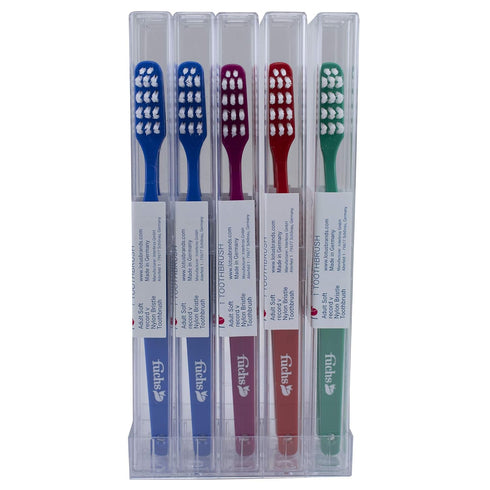 FUCHS Adult Record V Nylon Soft Toothbrush, 10 Count...