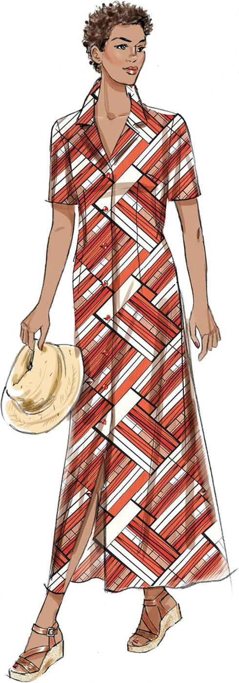 Butterick Misses' Classic Shirt Dress Sewing Pattern Packet by Palmer/Pletsch, Design Code B6974, Sizes 16-18-20-22-24, Multicolor...
