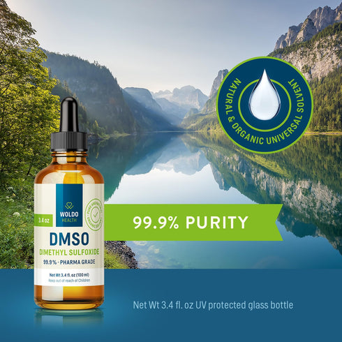 DMSO (Dimethyl Sulfoxide) 99.9% Pharmaceutical Grade 3.38oz - Glass Bottle with Dropper...