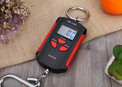 Klau Portable Mini Crane Scale 200 kg / 400 lb Heavy Duty Digital Scales LCD Display with Backlight for Home Farm Market Fishing Hunting Black and...