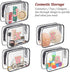 Clear Toiletry Bag,Portable Travel Toiletry Bag,Chenille Letter Cosmetic Bag with Zipper,Waterproof Makeup Bag,Cosmetic Storage Organizer for Wome...