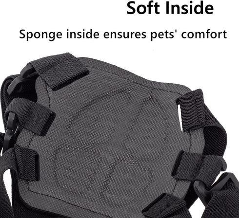 Dog Harness for Gopro, Soft and Adjustable Pet Harness Mount Vest with 2 Mouting Base, for Chest and Back Fixation for Gopro Hero All Models and O...