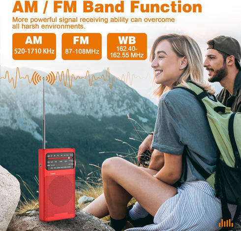 Goodes NOAA Weather Radio AM FM, Transistor Radio with Loud Speaker, Headphone Jack, 2AA Battery Operated Radio for Long Range Reception, Portable...