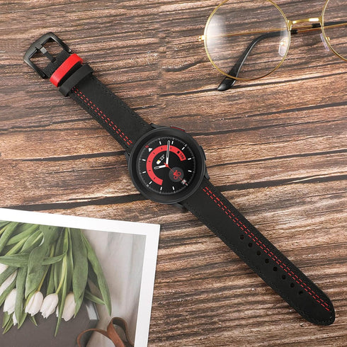 TRUMiRR Band for Galaxy Watch 6 Classic/Watch 5 Pro 45mm / Watch 7 FE 6 5 4 40mm 44mm / Watch4 Classic, 20mm Double Color Genuine Leather Watchban...