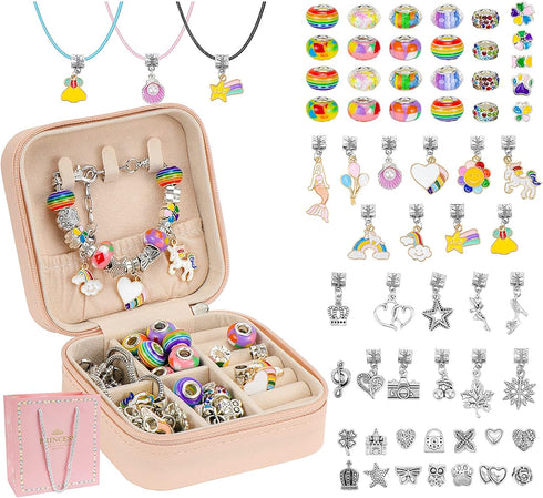 Hysagtek Bracelet Making Kit for Girls, Charm Bracelet Kit, 66 Pcs DIY Beads Jewelry Making Kit, Birthday Christmas Gifts Bracelet Making kit Arts...
