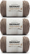 Bernat Macrame 3 Pack of 250g/8.8oz-Cotton-#6 Super Bulky-Knitting/Crochet Yarn, Gray......