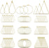YaeYur 90Pcs K Gold Beading Earring Hoop for Jewelry Making Teardrop Round Triangle Beading Hoop Earrings Beading Hoop Earring Finding Geometric B...