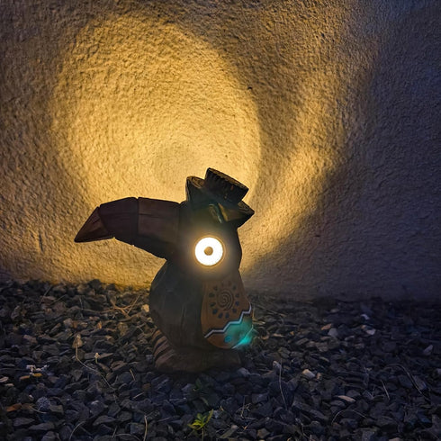 Solar Tiki Statue-WoodWoodpecker Bird-Garden Hawaiian - Solar Outdoor Light Garden Sculptures & Statues Totem Pole Bar Outdoor Patio Pool Yard Sum...