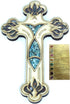 Engraved Wall Cross from Bethlehem Filled with semi Precious Stones from The Holy Land with Stones Card - Fish Style (5 Inches)...