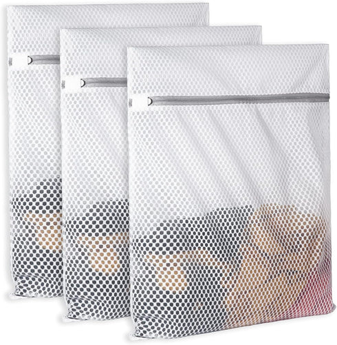 3Pcs Durable Honeycomb Mesh Laundry Bags for Delicates 125gsm Net Fabric Durable and Reusable Delicate Wash Bag,Organization Bag for Lingerie,Sock...