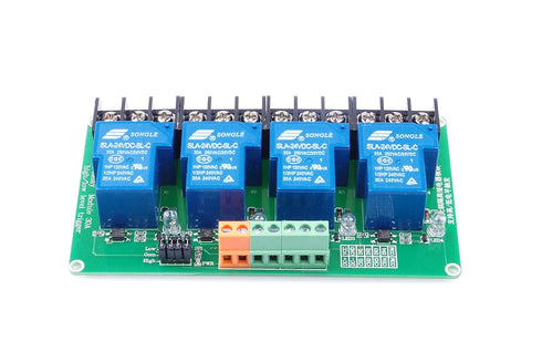 4-Channel DC 24V Relay Module High Low Level Triggering Optocoupler Isolation Load 30A DC 30V AC 250V for PLC Automation Control, Industrial Syste...