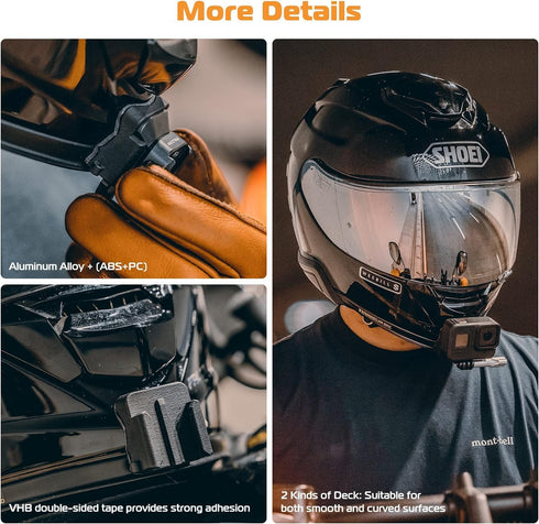 Falcam F22 Quick Release Clip for Action Camera with Adhesive Pad, Camera Helmet Chest Mounting Adapter, 22mm Aluminum Camera Accessory Kit for Ph...