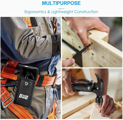 BIIB Father's Day Gifts from Daughter Wife Son, 12 in 1 Hammer Multitool Dad Gifts, Father's Day Gifts for Dad, Birthday Gifts for Men, Him, Grand...