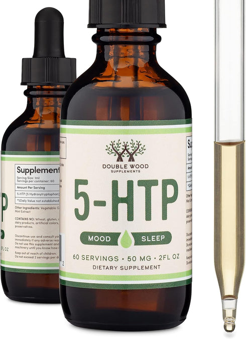 5HTP Liquid Drops - More Absorbable and Effective Than 5 HTP Capsules (60 Servings of 50mg 99%+ 5-HTP) Serotonin Supplement for Mood, Sleep, and R...