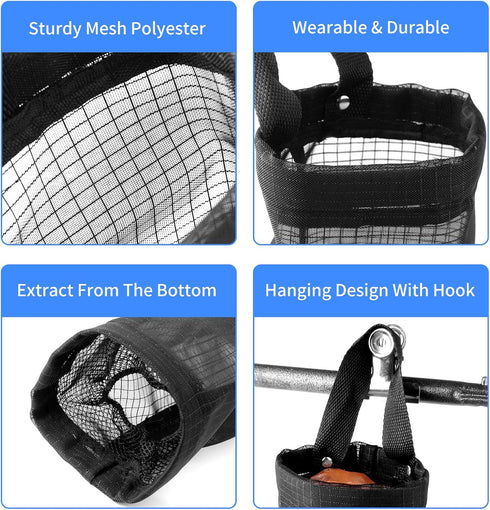 Hanging Folding Mesh Garbage Bag Organizer Trash Bags Holder Recycling Containers Plastic Waste Bag Storage for Kitchen With Adhesive wall hooks (...