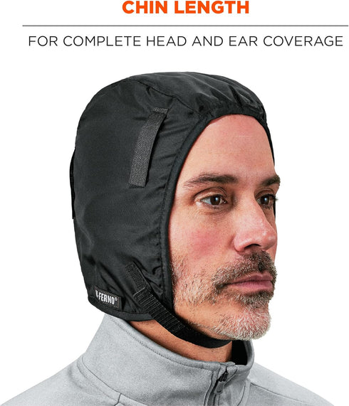 Ergodyne - 16840 Winter Hard Hat Liner, Thermal Fleece Lining, Chin Length, N-Ferno 6840,Black...