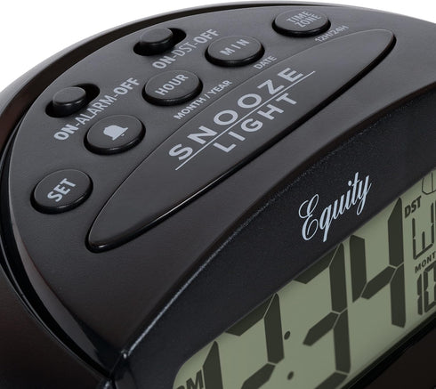Equity by La Crosse 31022 Insta-Set LCD Alarm Clock, Black...