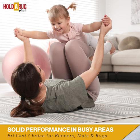 Hold-a-Rug Plush 2' x 4' Nonskid, Nonslip Rug Pad, Reversible Gripper, ¼ Thick, Safe for All Floors and Carpet, Keep Area Rugs Secure...