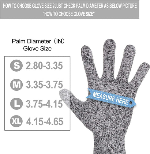 Cut Resistant Gloves Food Grade Level 5 Hand Protection,Kitchen Cut Gloves (Small(palm Diameter 2.80-3.35inch))...