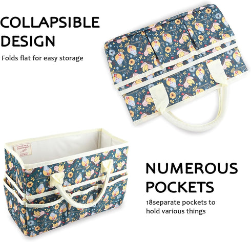 qianshan Craft Organizer Tote Bag with Multiple Pockets, Large Art Storage Caddy with Handles for Art, Craft, Sewing, Make-up?Scrapbooking, Medica...