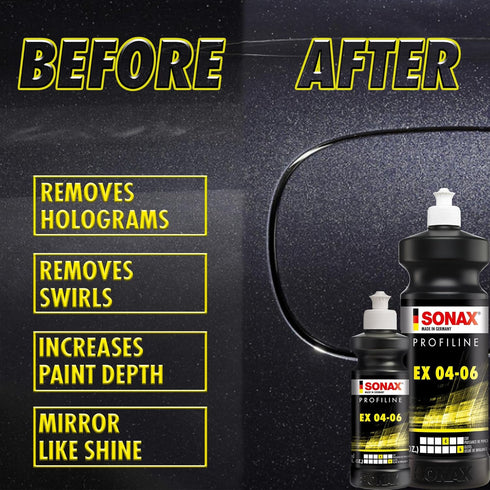 SONAX EX 04-06 Dual Action Polishing Compound | One-Step Medium Cut & High Gloss Finish | Removes Swirls, Water Spots & Oxidation | DA Polisher Sa...
