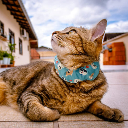 KUDES Dog Cooling Bandana Collar with Recyclable Ice Packs, Pet Dog Adjustable Ice Chill Out Collar Scarf Neck Cooler Wrap for Cat Small Medium La...