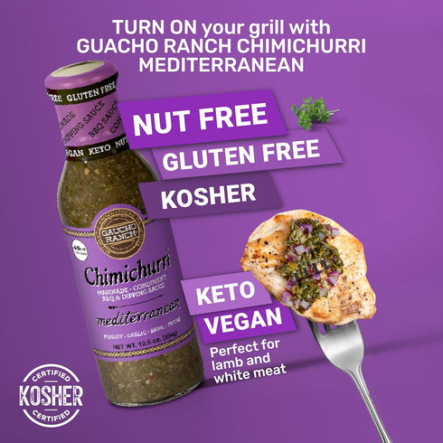 Gaucho Ranch Chimichurri Sauce Mediterranean | Chimichurri Seasoning Mix of Parsley, Basil, Garlic and Thyme | Adobo Sauce Gluten Free, Keto, Vega...