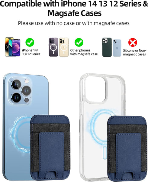 Upgraded for Magsafe Wallet, Strongest Magnetic Wallet, for iPhone Wallet Magsafe with 2 Card Slots, Magnetic Card Holder Wallet for iPhone 15/14/...