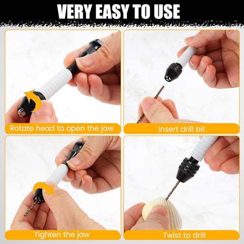 Mulwark Precision Pin Vise Hand Drill Set 25 Pcs - Premium Manual Small Hand Drill with HSS Micro Twist Bits for Jewelry, Wood, Plastic, and More ...