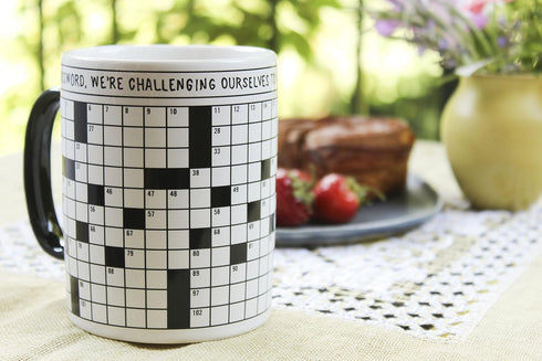 The Unemployed Philosophers Guild Crossword Puzzle Coffee Mug - Exercise Your Mind While You Warm Your Belly - Comes in a Fun Gift Box, White, 12 ...