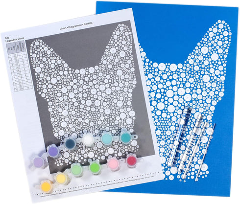 Dimensions Colorful Dog Acrylic Dot Painting Kit for Adults and Kids, Finished Project 10" x 10", Multicolor...