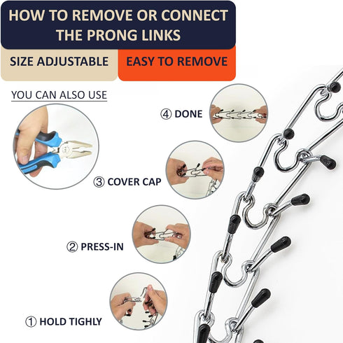 Dog Pinch Collar, Adjustable Quick Release Choke Training Collar, Stainless Steel Prong Collar for Large Medium Small Dogs (S, 8.5-10.5 Inches)...