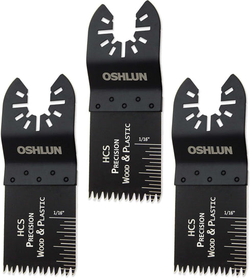 Oshlun MMC-1003 1-1/3-Inch Precision Japan HCS Oscillating Tool Blade with Quick-Fit Arbor for Standard and Quick Change Tools, 3-Pack...
