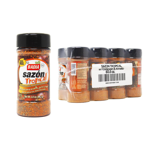 Badia Sazón Tropical W/ Annatto & Coriander, 3.5 Oz (Pack Of 8)...